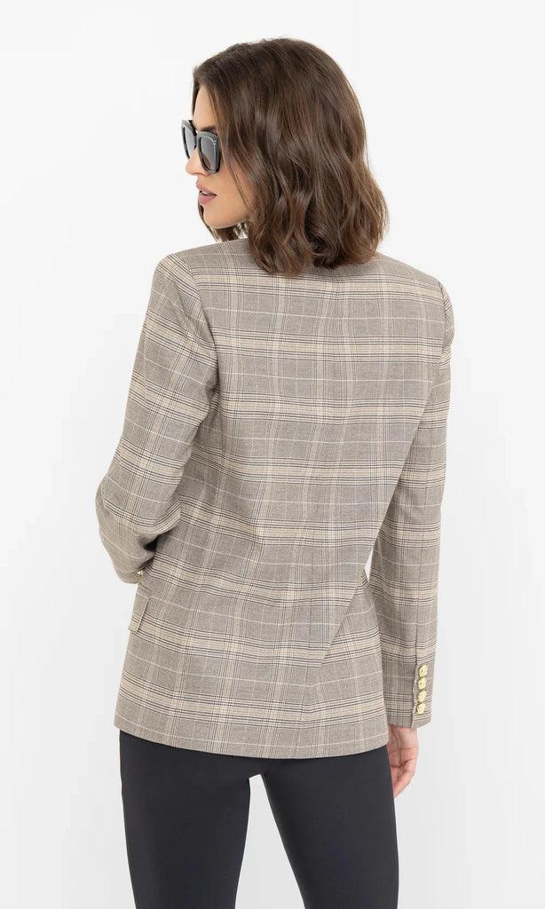 Generation Love Maverick Plaid Blazer - Taupe - Styleartist