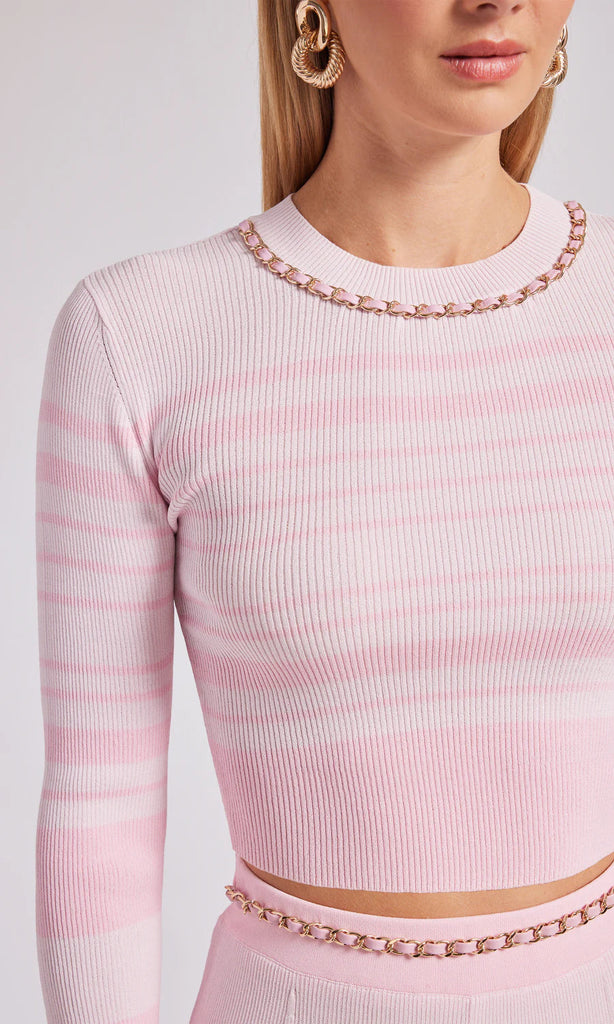 Generation Love Yesi Crop Sweater- Pink Stripe - Styleartist