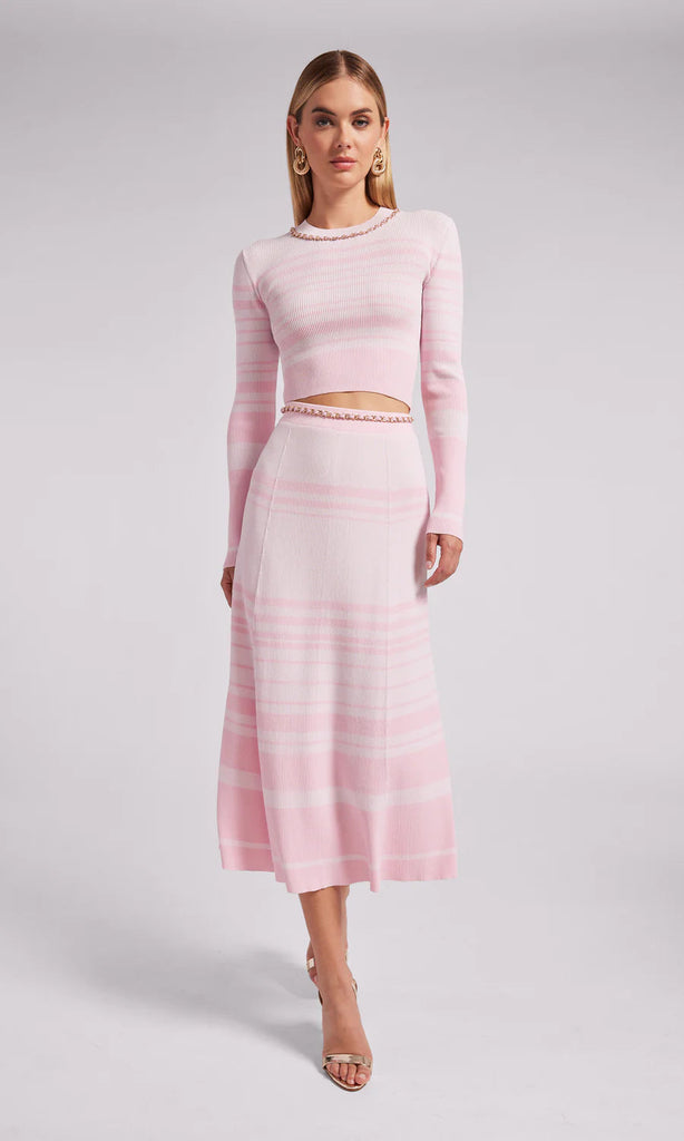 Generation Love Yesi Crop Sweater- Pink Stripe - Styleartist