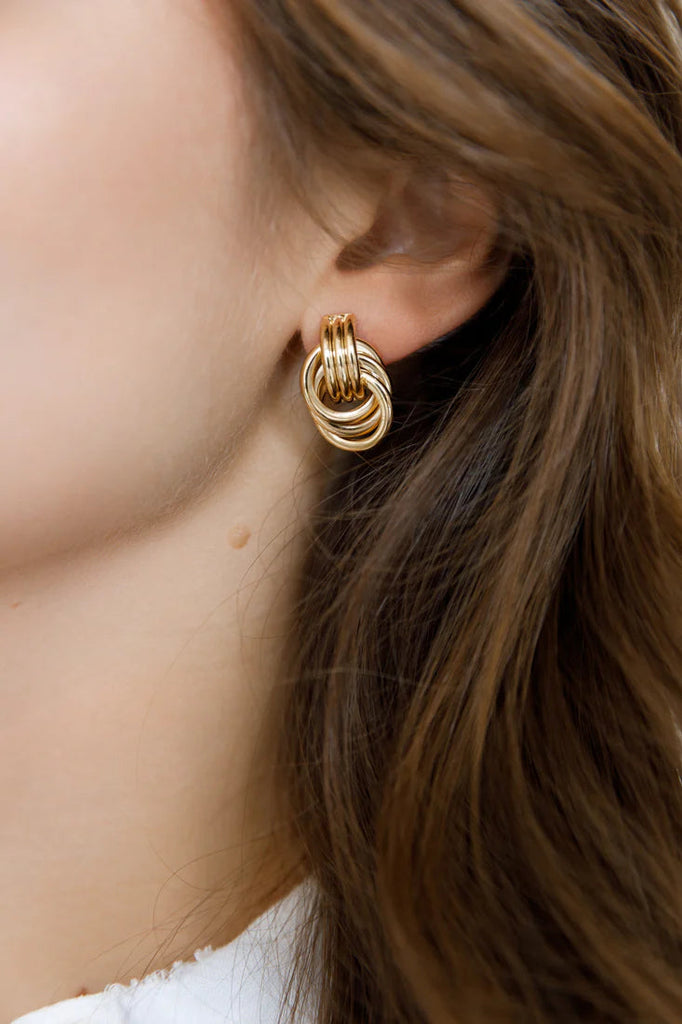 Gold Plated Knot Earrings - Styleartist