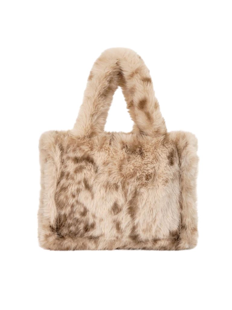 Lamarque Jade Leo Faux Fur Tote Bag - Beige Leopard - Styleartist