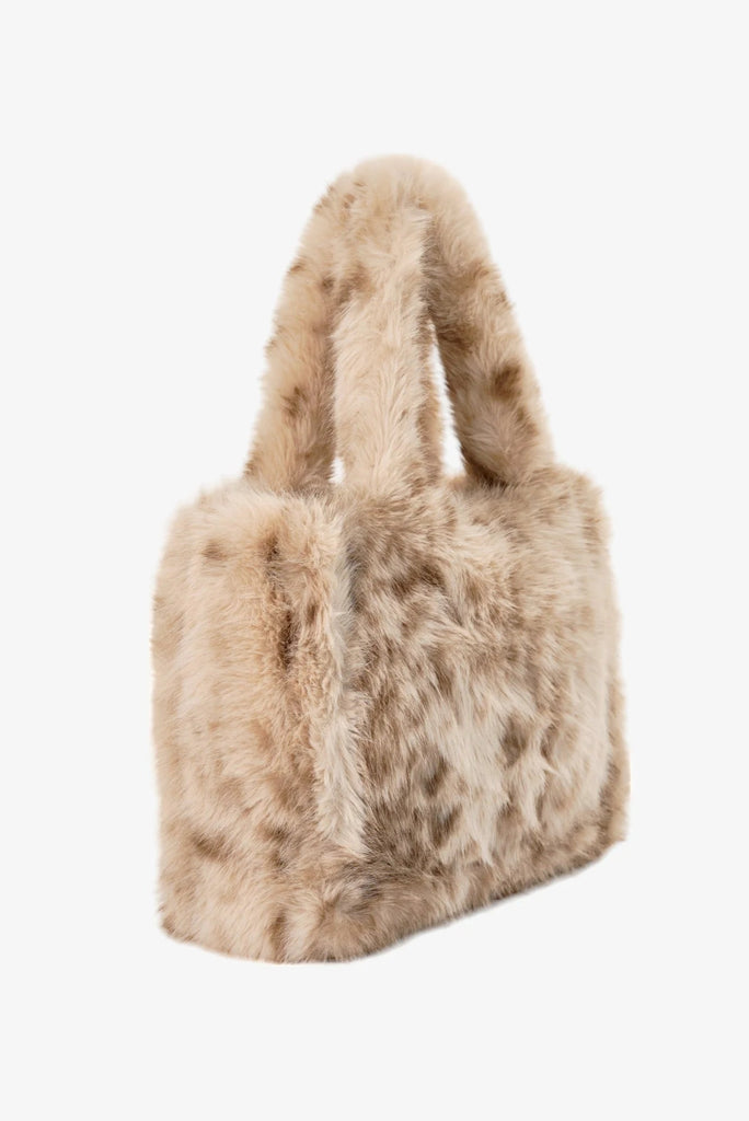 Lamarque Jade Leo Faux Fur Tote Bag - Beige Leopard - Styleartist