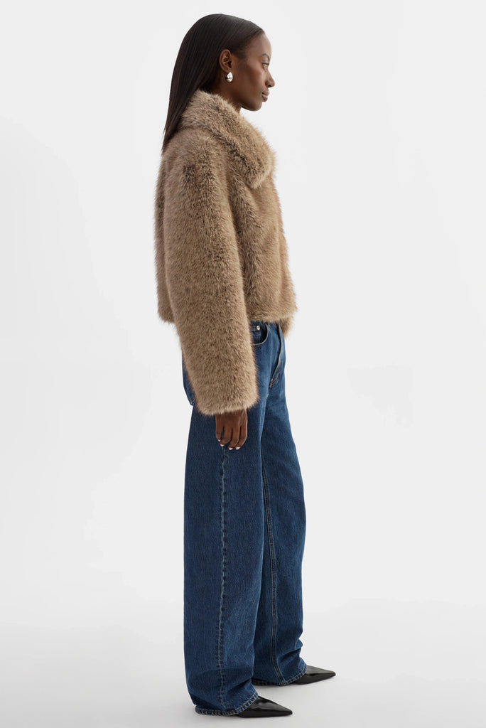 Lamarque Nova Faux Fur Coat- Wolf - Styleartist