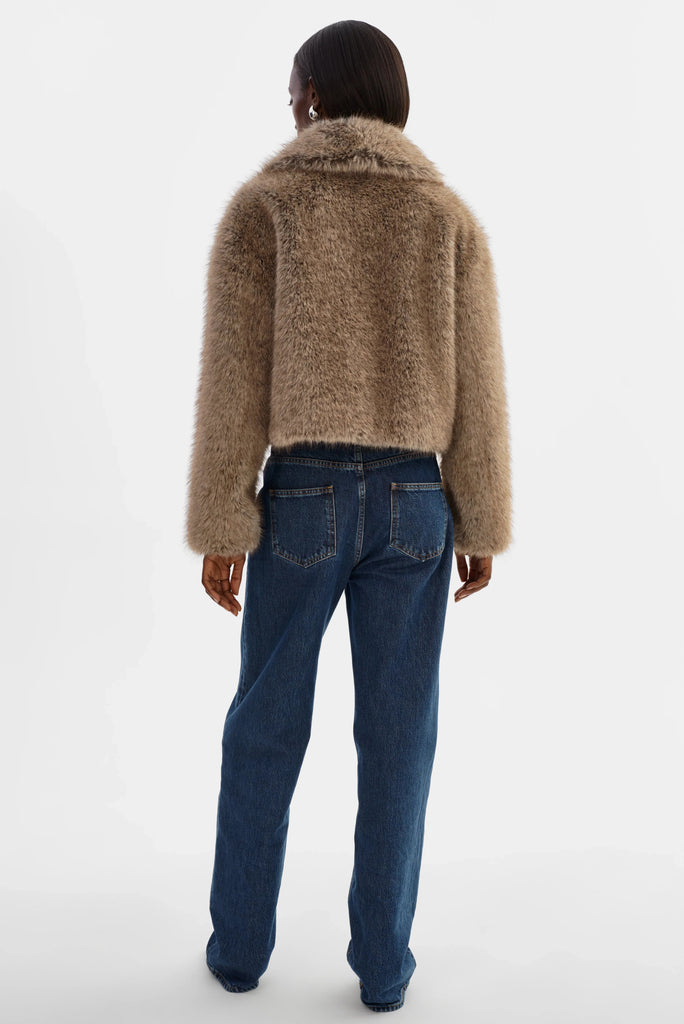 Lamarque Nova Faux Fur Coat- Wolf - Styleartist