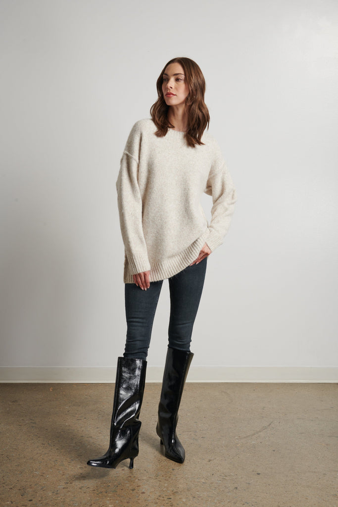 Line Alice Crew Neck Sweater - Birch - Styleartist