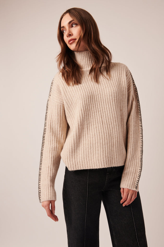 Line Trinity Turtle-neck Sweater- Perletto Marble - Styleartist