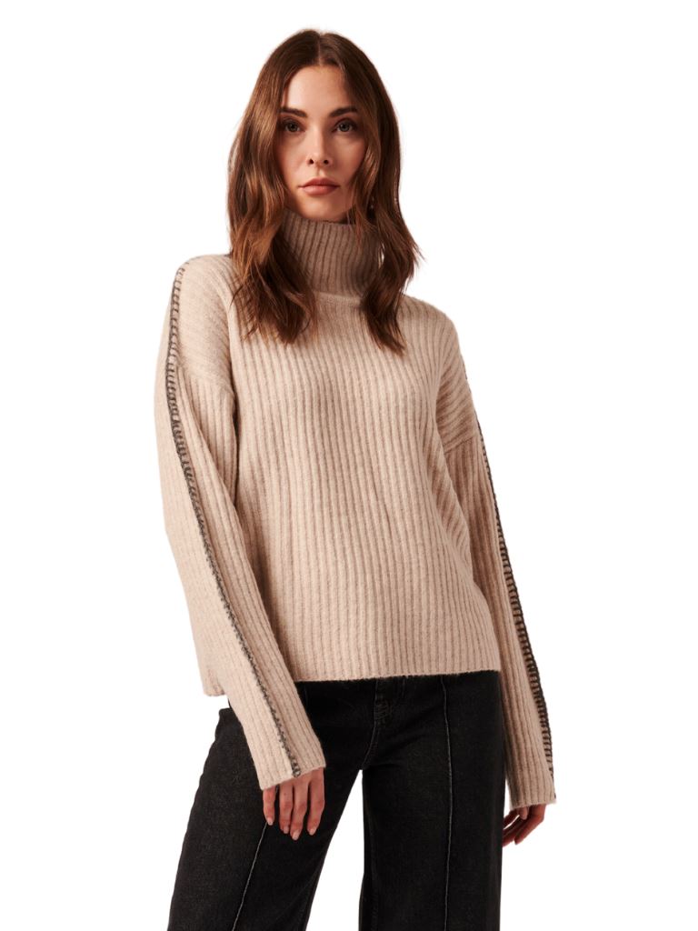 Line Trinity Turtle-neck Sweater- Perletto Marble - Styleartist