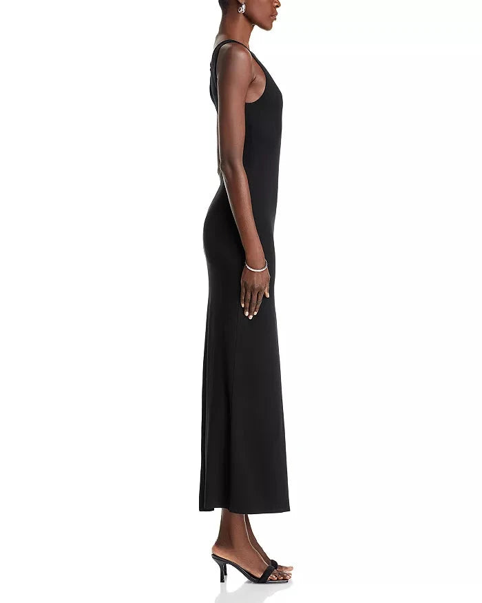 Majestic Filatures Soft Touch Boat Neck Tank Maxi Dress- Black - Styleartist