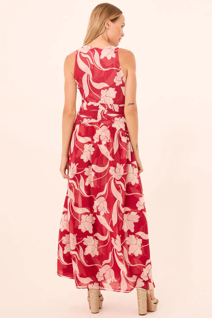 Misa Imogen Chiffon Sleeveless Dress- Cherry Flora