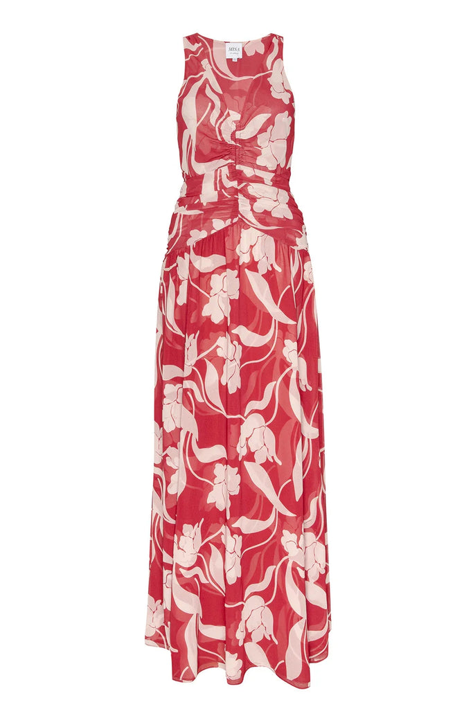 Misa Imogen Chiffon Sleeveless Dress- Cherry Flora