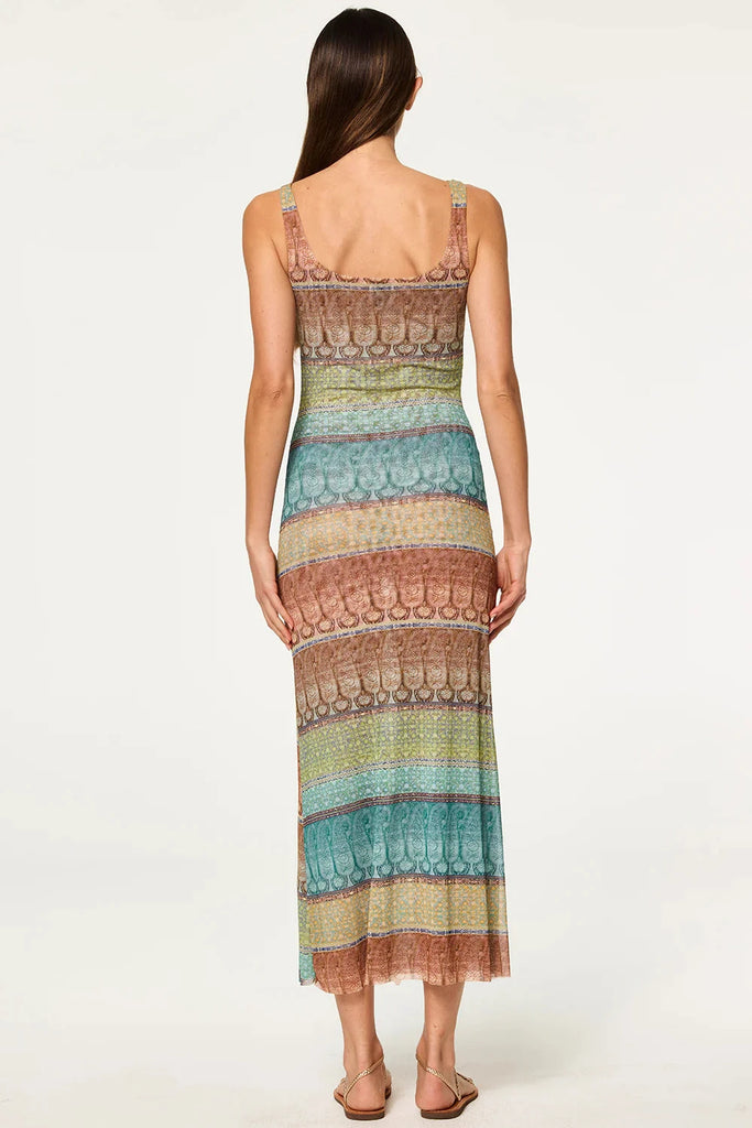 Misa Khloe Printed Maxi Dress- Paisley Ombre Mesh - Styleartist