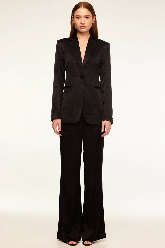 Misa Lauren Satin Blazer- Black Jacquard - Styleartist