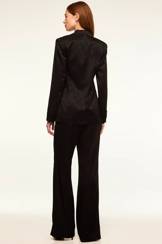 Misa Lauren Satin Blazer- Black Jacquard - Styleartist