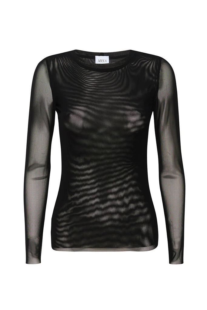 Misa Lula Mesh Long Sleeve Top- Black - Styleartist