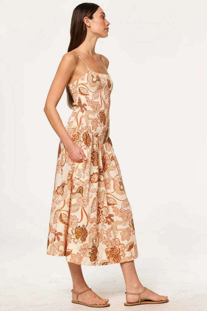 Misa Roxie Printed Stretch Cotton Poplin Dress- Summer Batik Poplin - Styleartist