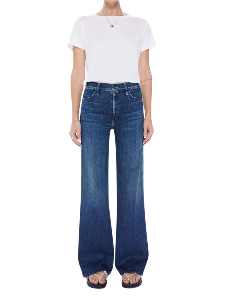 Mother Denim Hustler Roller Sneak Wide Leg Jeans - Heirloom - Styleartist