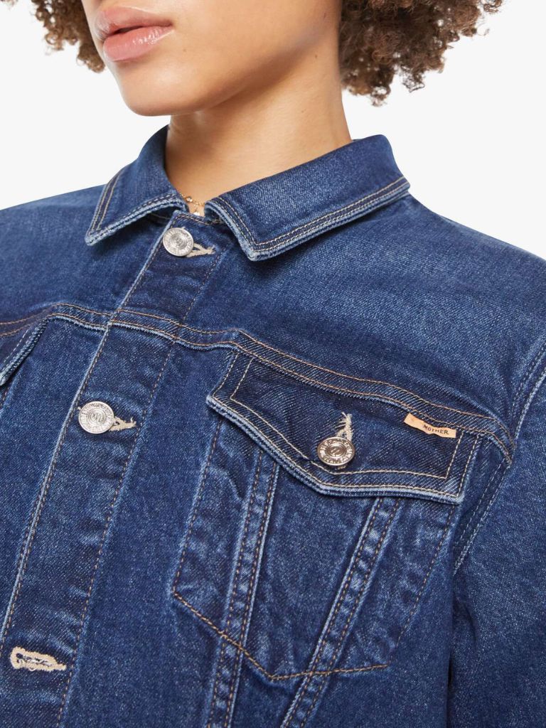Mother Denim The Bruiser Classic Denim Jacket- Perfectly Imperfect Vintage Dark Blue - Styleartist