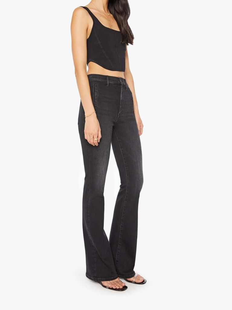 Mother Denim The Drama High Rise Flare Jeans- Spiked Hair Art Flair - Styleartist