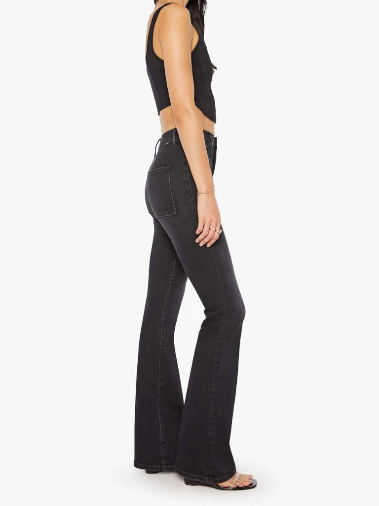 Mother Denim The Drama High Rise Flare Jeans- Spiked Hair Art Flair - Styleartist