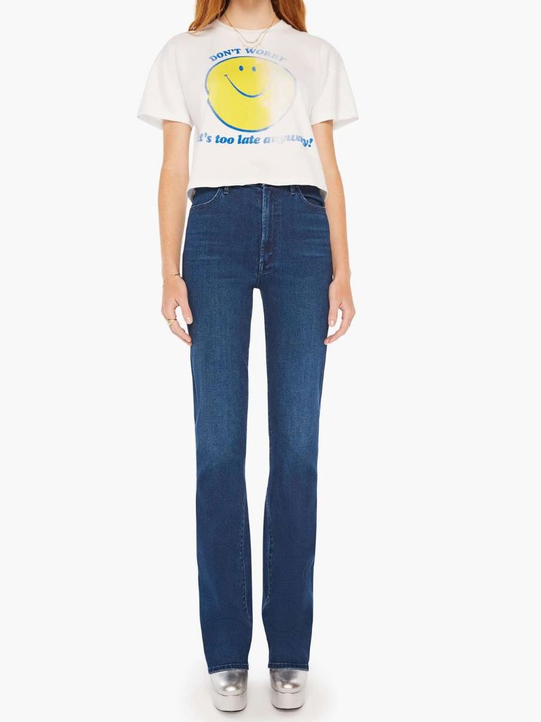 Mother Denim The Grab Bag Crop Tee- Don't Worry - Styleartist