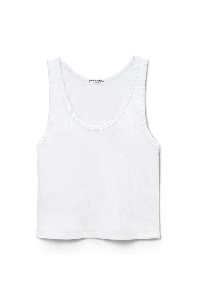 perfectwhitetee Blondie Structured Rib Bra Friendly Tank Top - White