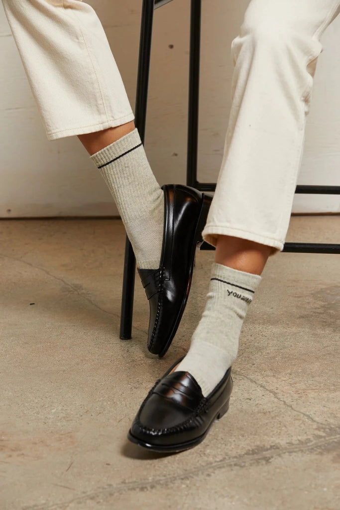 PerfectWhiteTee You Are Perfect Socks- Heather Grey - Styleartist