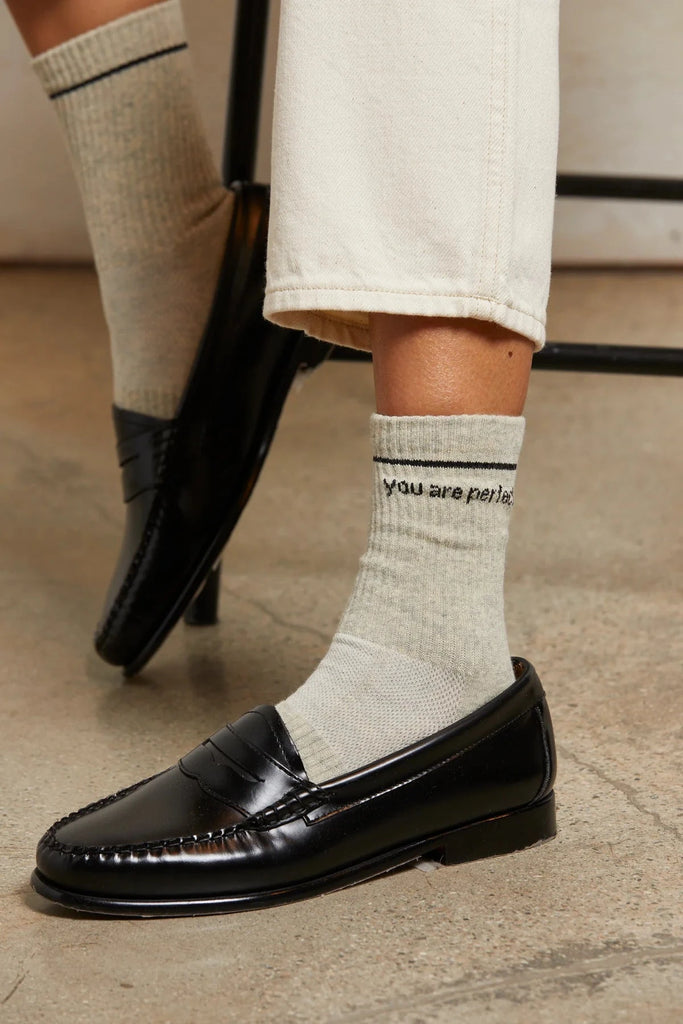 PerfectWhiteTee You Are Perfect Socks- Heather Grey - Styleartist