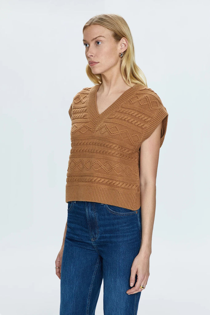 Pistola Marta Sweater Vest - Caramel - Styleartist