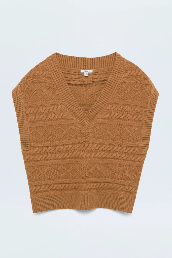 Pistola Marta Sweater Vest - Caramel - Styleartist