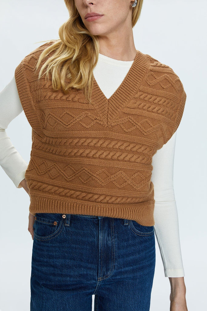 Pistola Marta Sweater Vest - Caramel - Styleartist