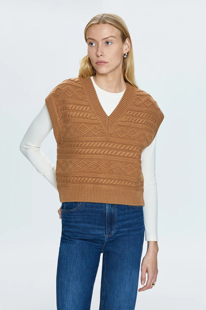 Pistola Marta Sweater Vest - Caramel - Styleartist