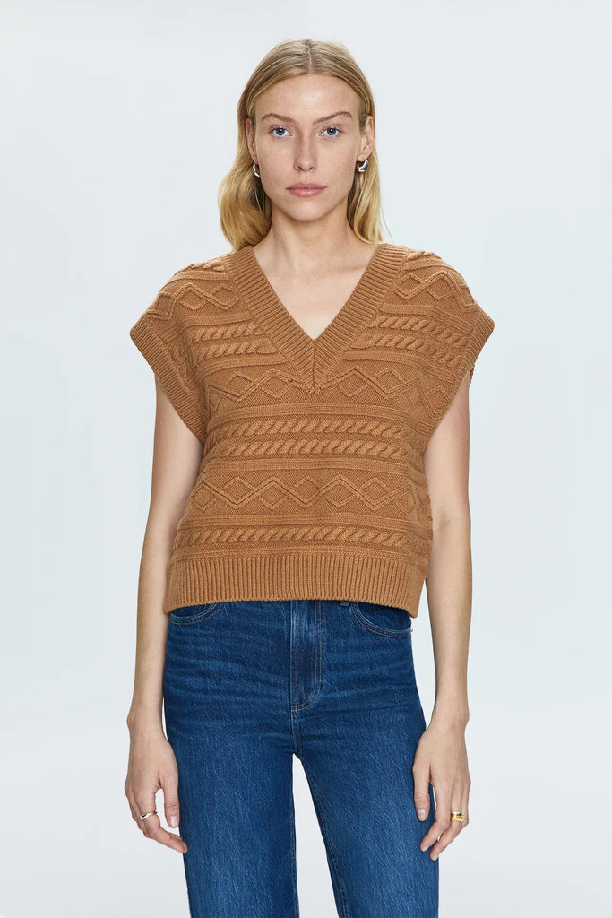 Pistola Marta Sweater Vest - Caramel - Styleartist