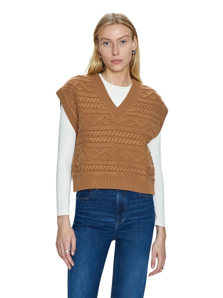 Pistola Marta Sweater Vest - Caramel - Styleartist