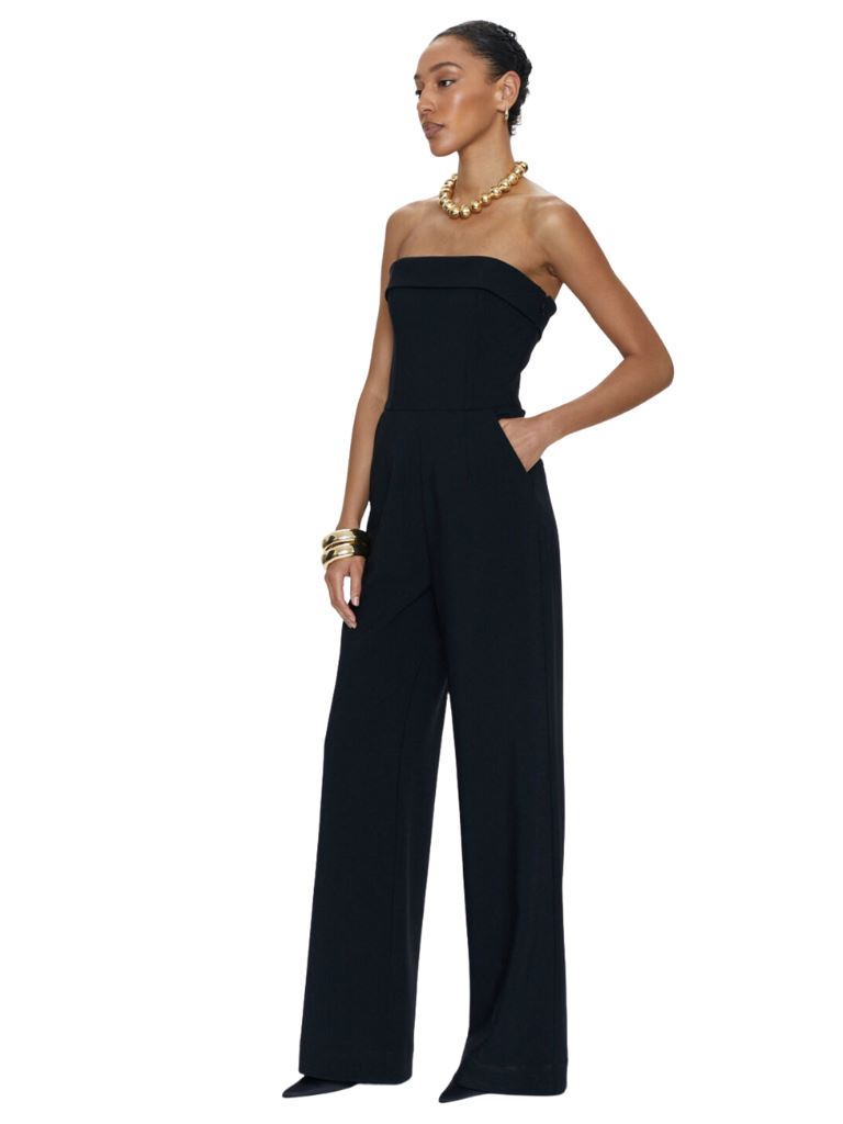 Pistola Valentina Polished Jumpsuit- Black - Styleartist