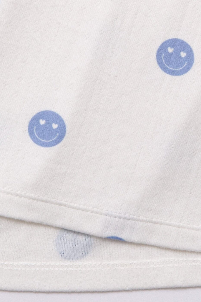 PJ Salvage Choose Happy Long Sleeve Pajama Top- Ivory - Styleartist