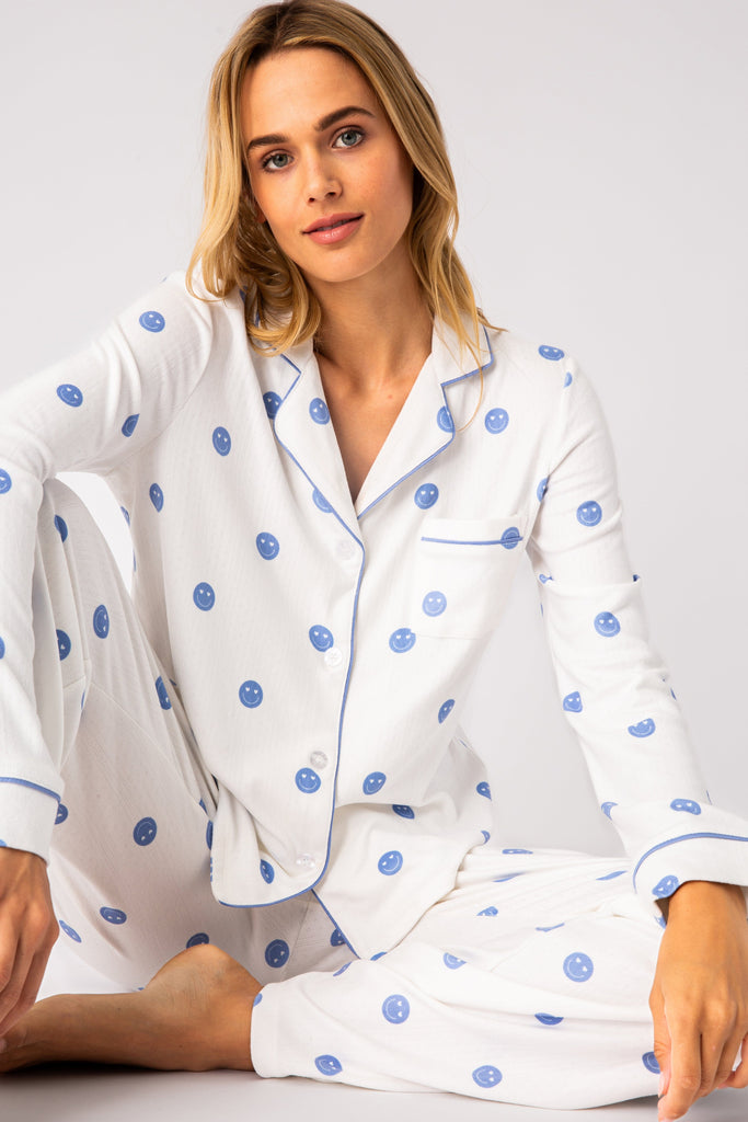 PJ Salvage Choose Happy Pajama Pant- Ivory - Styleartist
