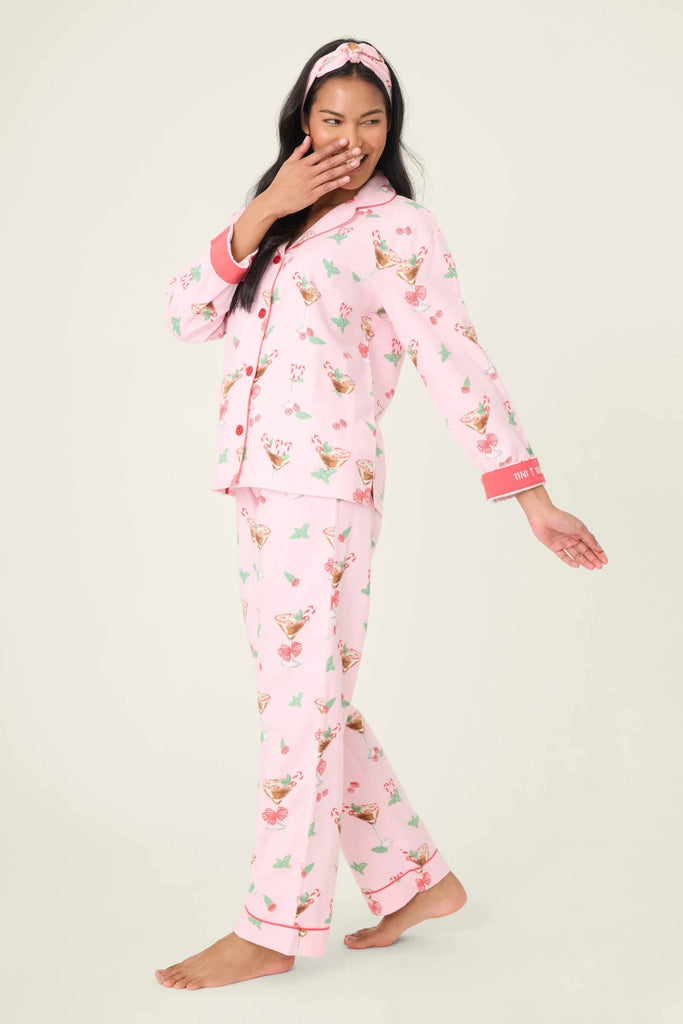 PJ Salvage Martini Flannel PJ Set- Ballet Pink - Styleartist
