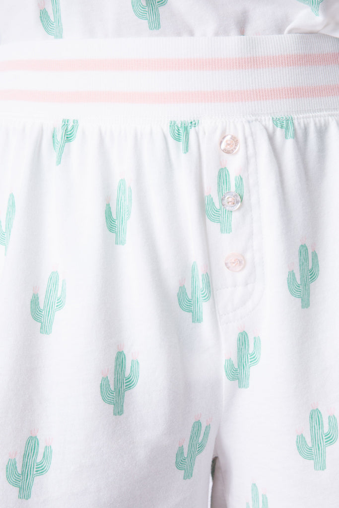 PJ Salvage Playful Cactus Print Short- Ivory - Styleartist