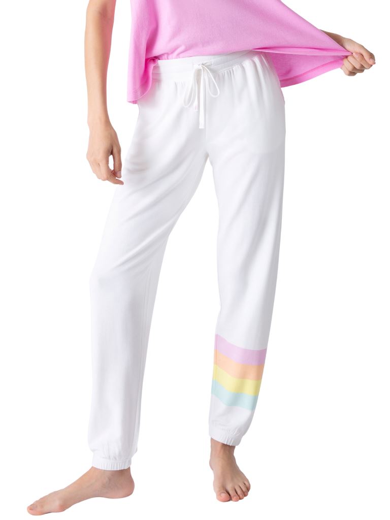 PJ Salvage Shine Bright Banded Pant- Ivory - Styleartist