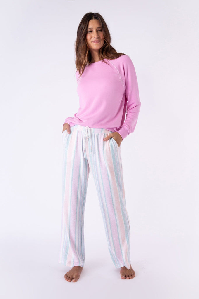 PJ Salvage Women's Baja Babe Striped Pant- Ivory - Styleartist