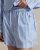 Polo Ralph Lauren Crop Top & Boxer Poplin Pajama Set- White Cloud/Hydrangea Stripes