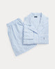 Polo Ralph Lauren Crop Top & Boxer Poplin Pajama Set- White Cloud/Hydrangea Stripes