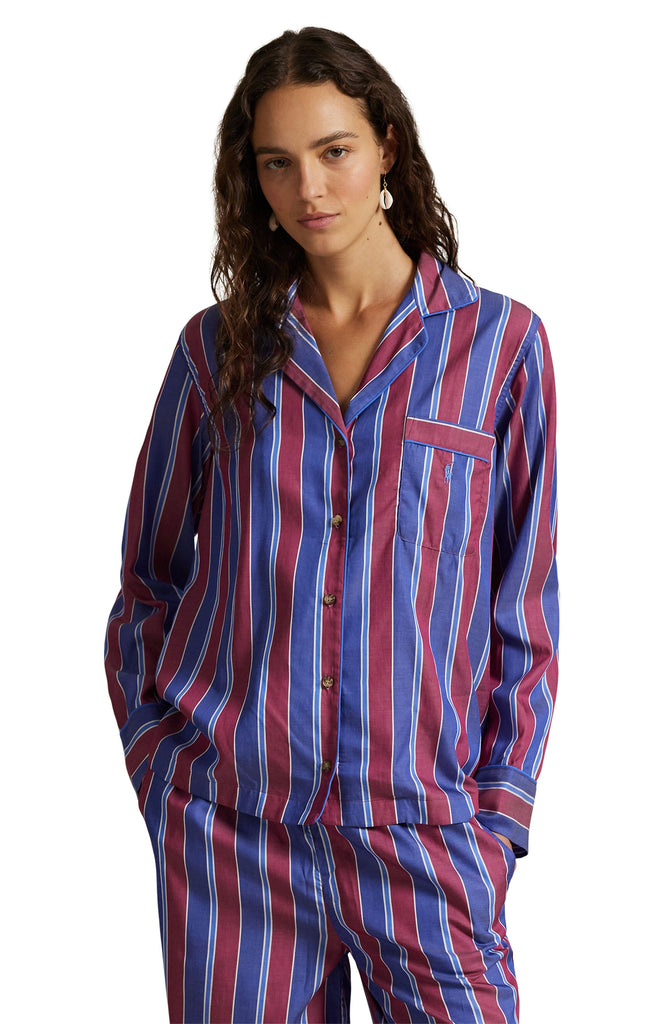 Polo Ralph Lauren Madison PJ Set Cricket Stripes- Wine Cricket - Styleartist