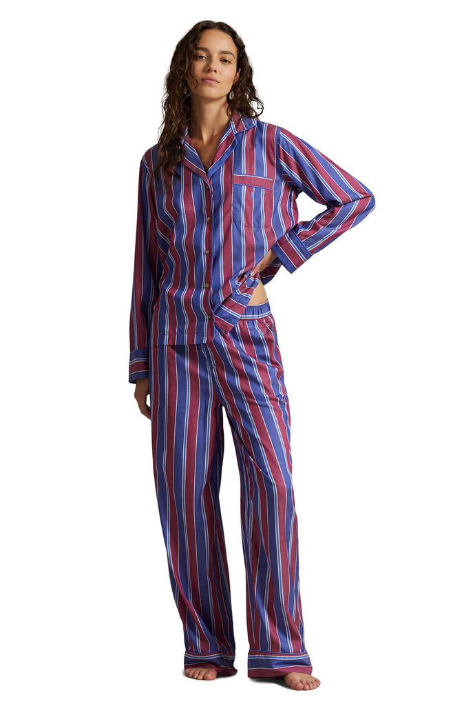 Polo Ralph Lauren Madison PJ Set Cricket Stripes- Wine Cricket - Styleartist