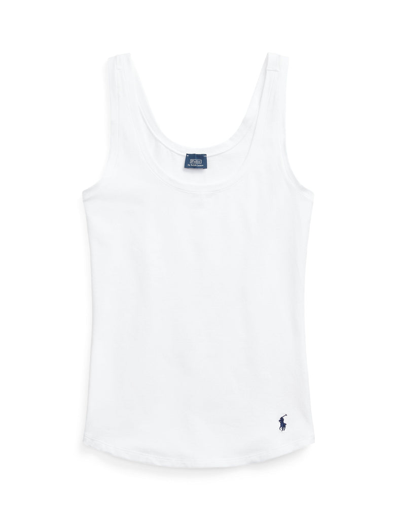 Polo Ralph Lauren Scoop Neck Tank- White Cloud - Styleartist