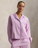 Polo Ralph Lauren Striped Poplin Long-Sleeve Pajama Set- Violet Meadow