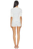 Polo Ralph Lauren Waffle Knit Henley Short Pajama Set- Egret Stripe
