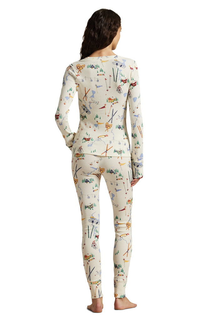 Polo Ralph Lauren Waffle Knit PJ Set- Traveler Ski Print - Styleartist
