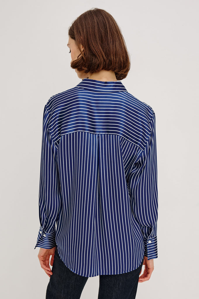Rails Dorian Silk Blouse- Twilight Stripe - Styleartist