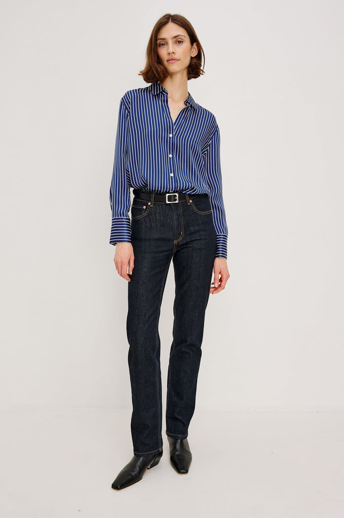 Rails Dorian Silk Blouse- Twilight Stripe - Styleartist